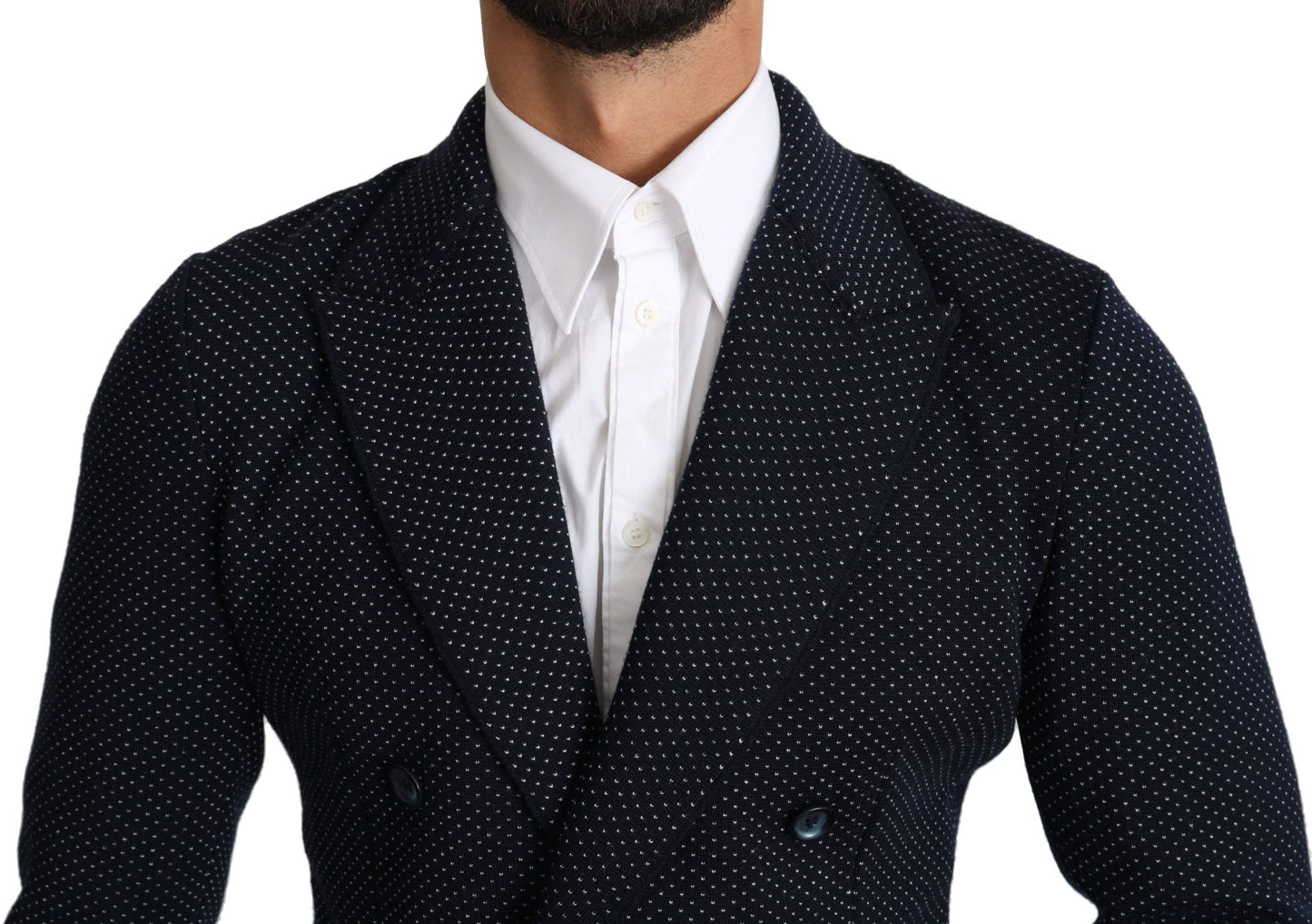 Blazer cruzado con lunares azul oscuro