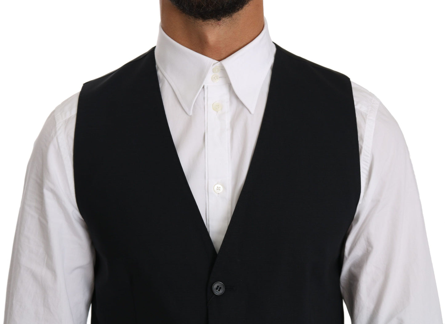 Chaleco formal de lana azul