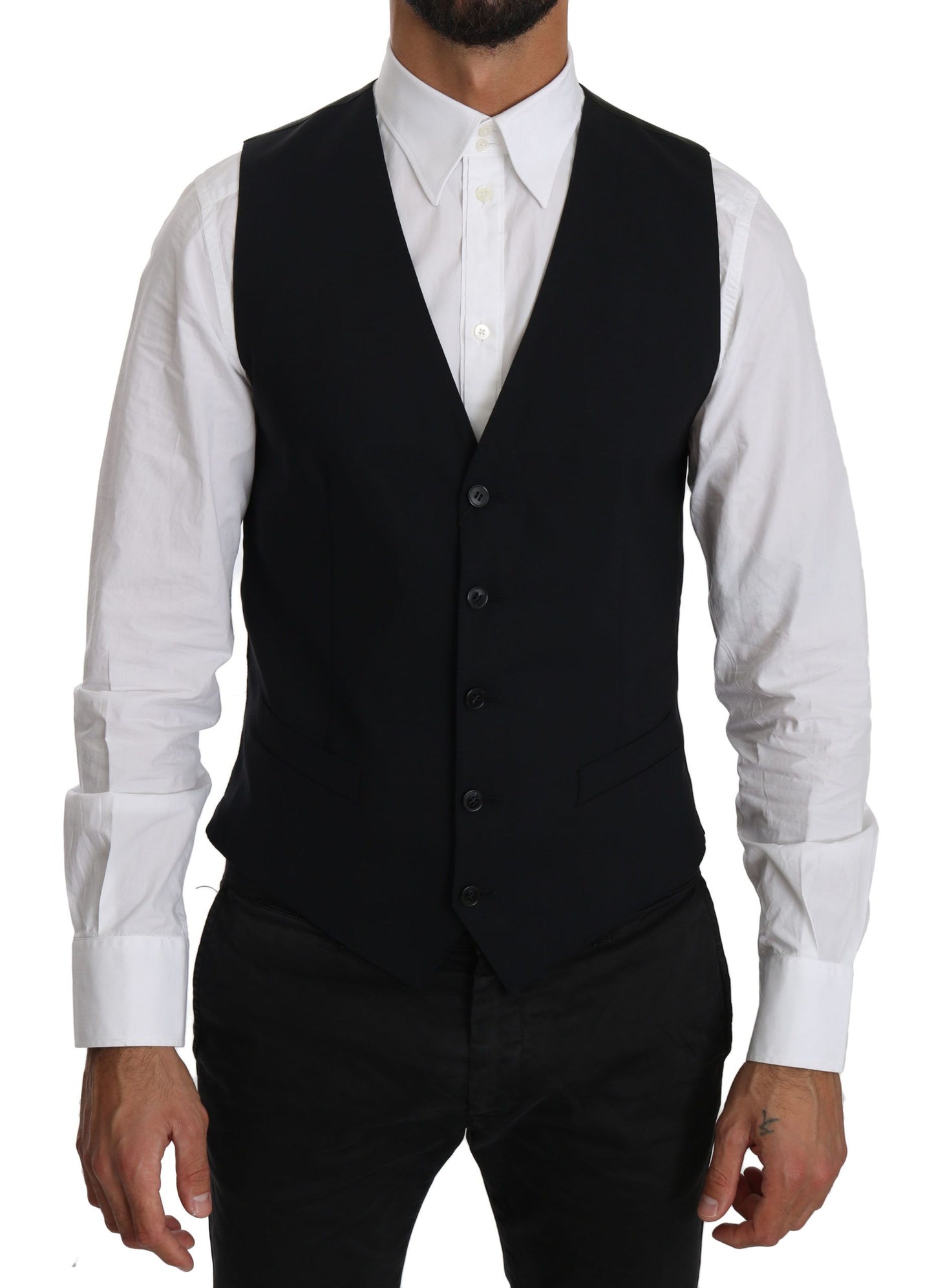 Chaleco formal de lana azul