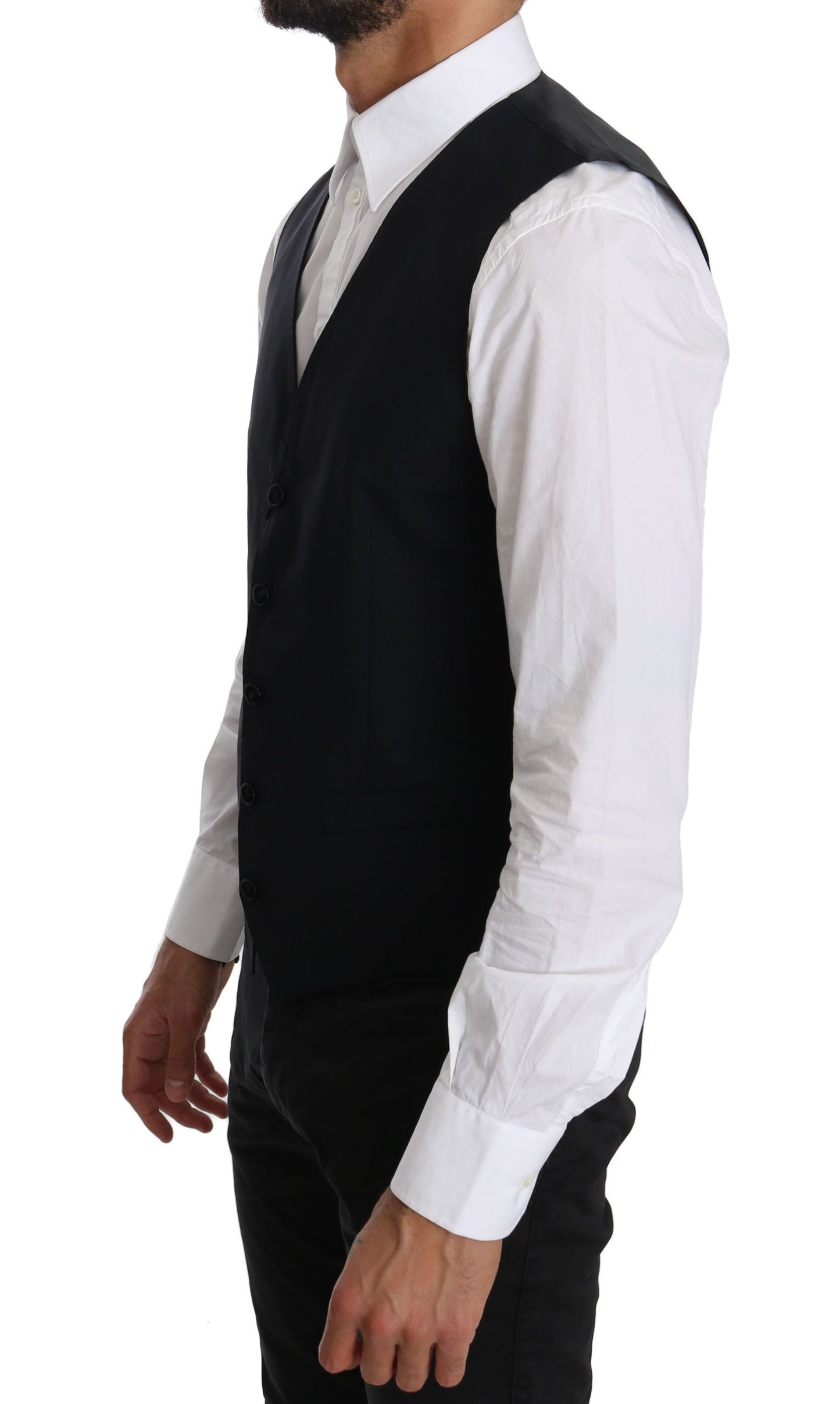Chaleco formal de lana azul