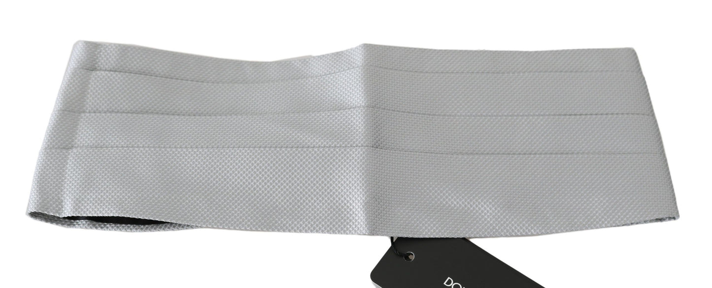 Cinturón gris para hombre, 100 % seda