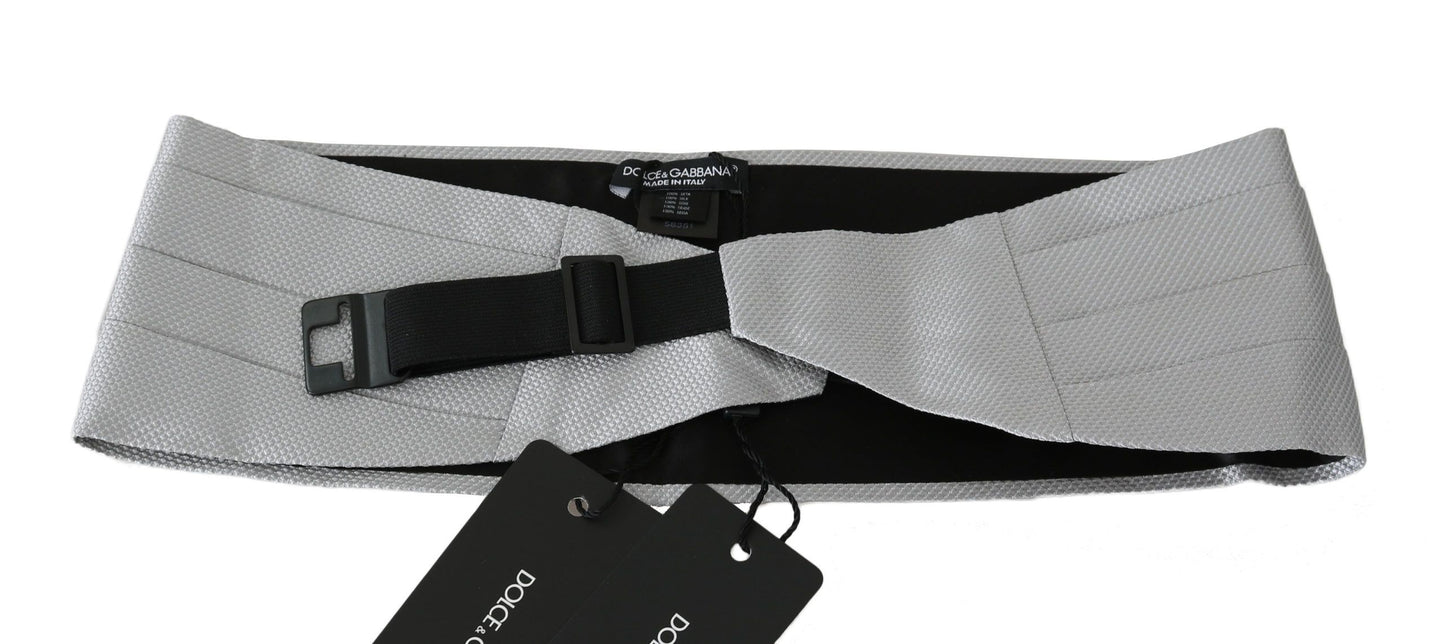 Cinturón gris para hombre, 100 % seda
