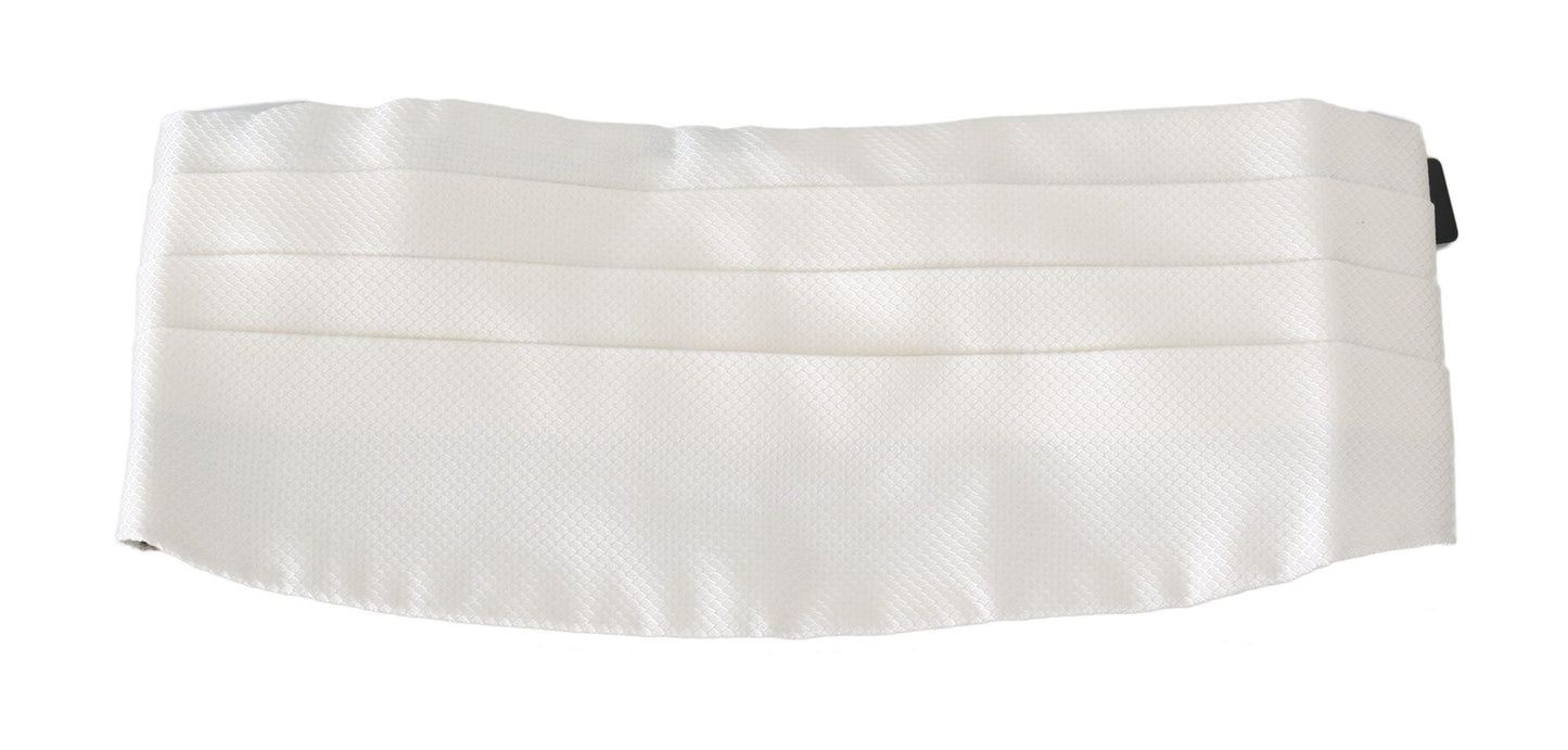 Cinturón de hombre blanco 100 % seda