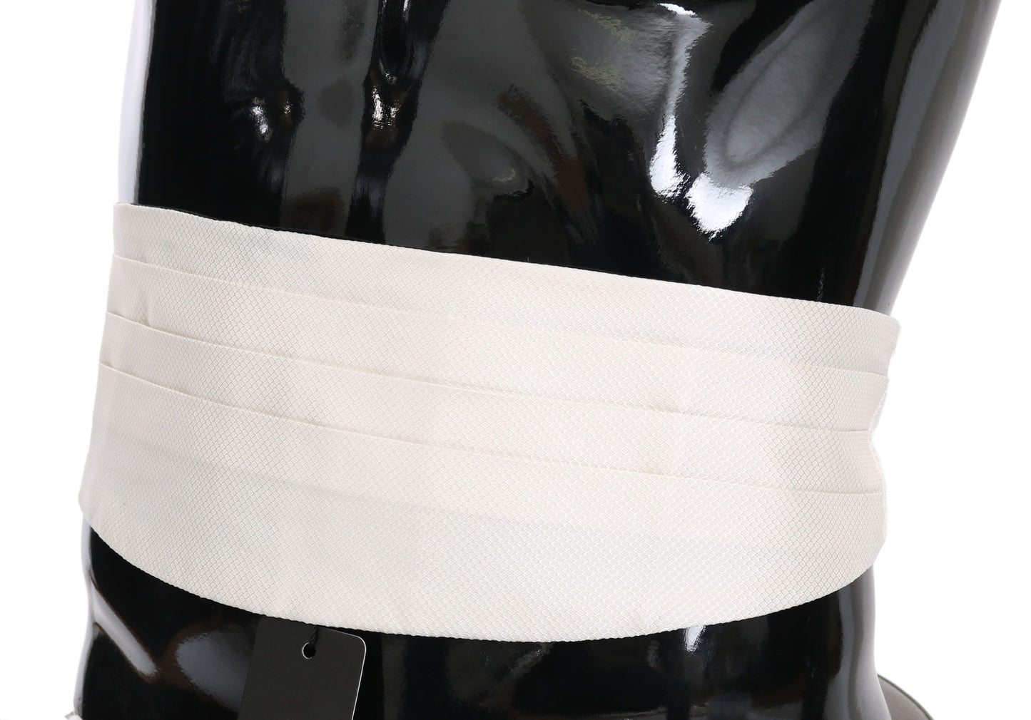 Cinturón de hombre blanco 100 % seda