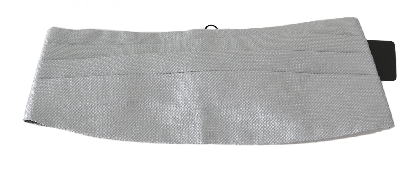 Cinturón gris para hombre, 100 % seda