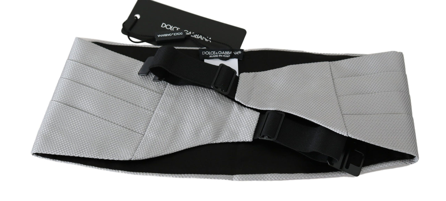 Cinturón gris para hombre, 100 % seda