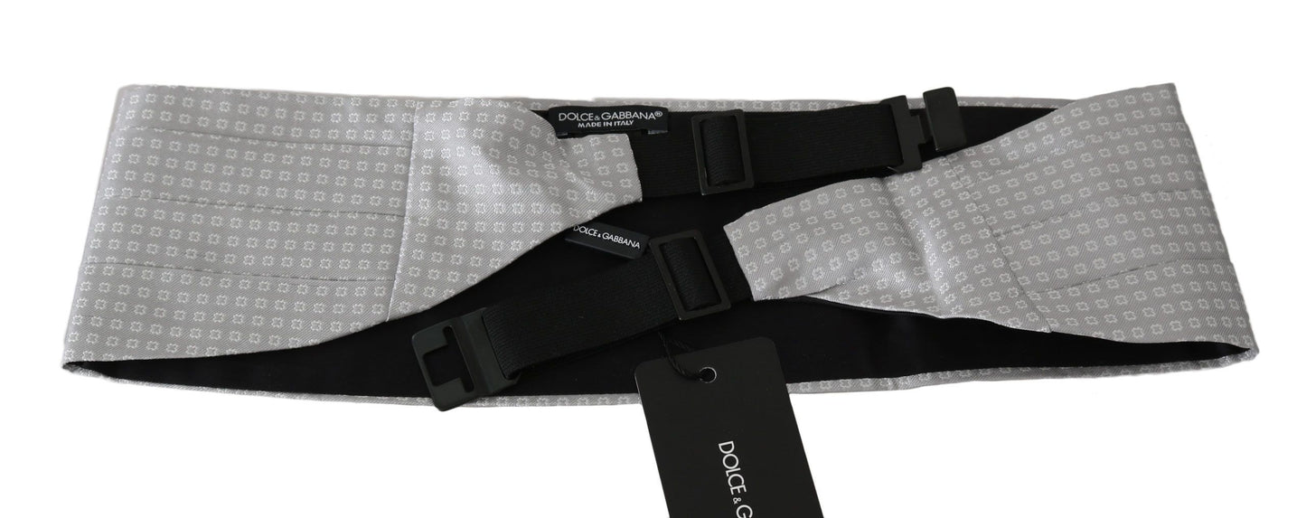 Cinturón de seda con estampado gris