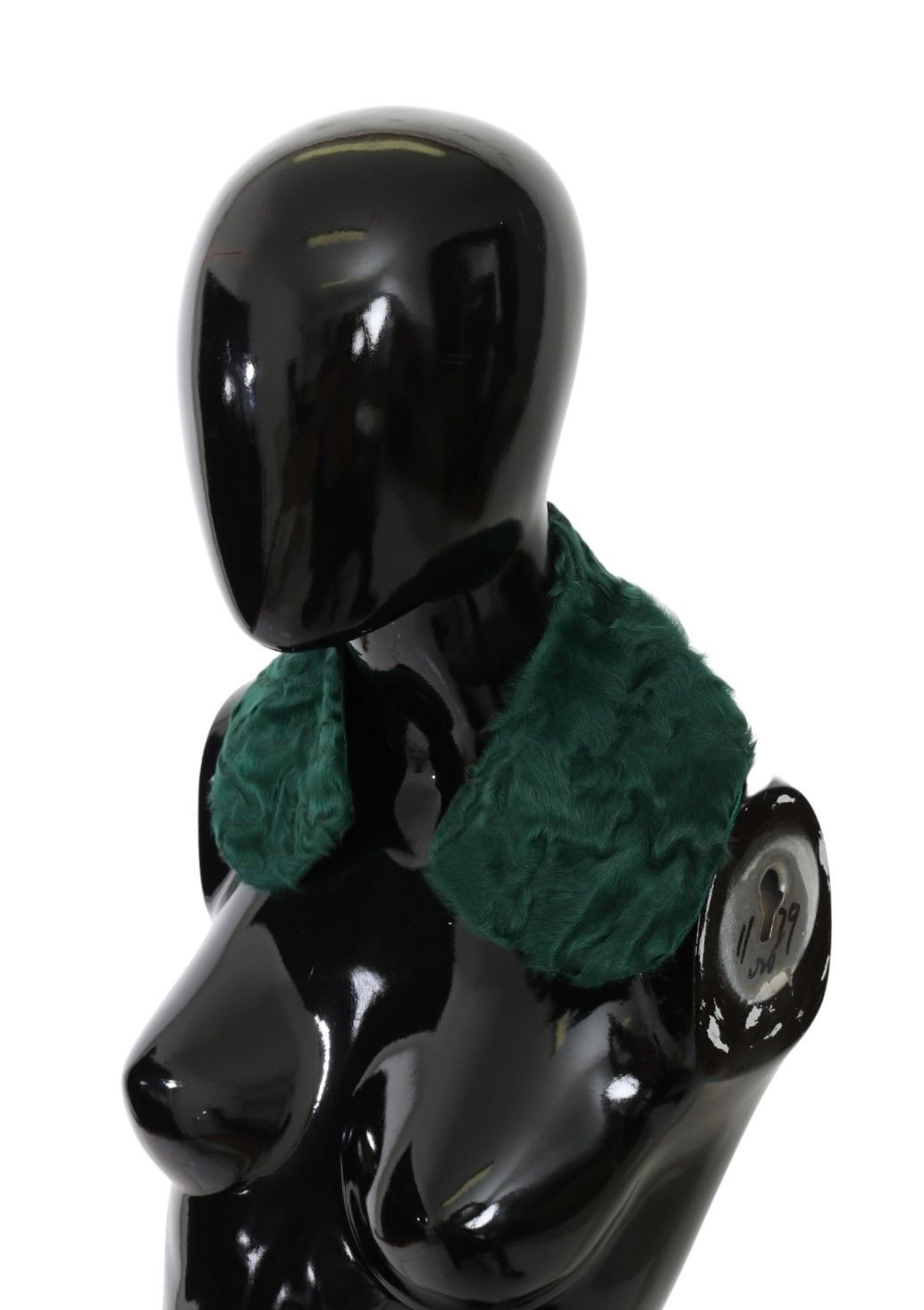 Bufanda de piel de cordero con cuello de hombro de piel verde