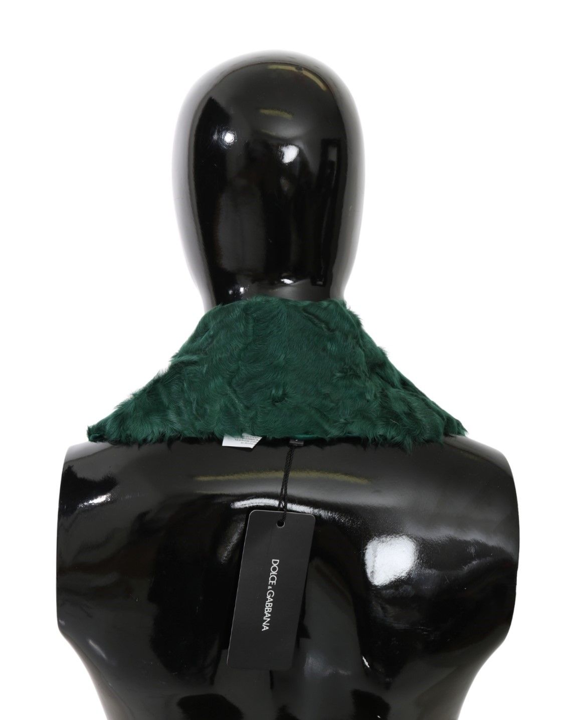 Bufanda de piel de cordero con cuello de hombro de piel verde