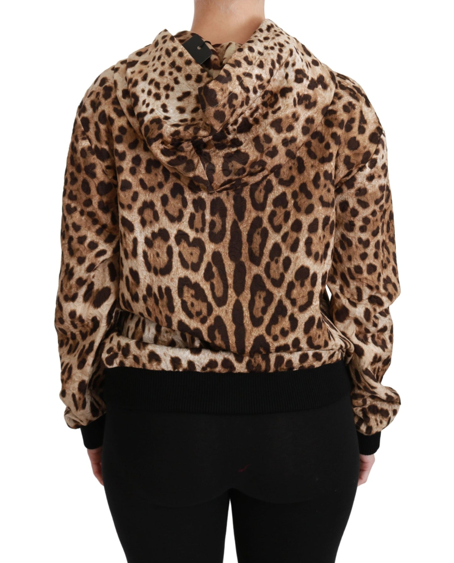 Suéter marrón con capucha y tachuelas de leopardo de Ayers
