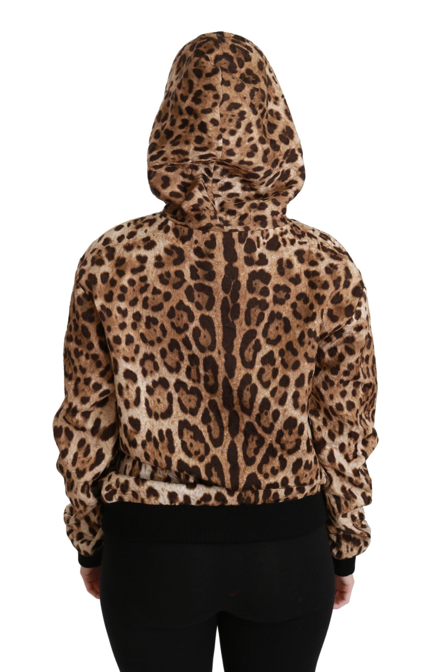 Suéter marrón con capucha y tachuelas de leopardo de Ayers
