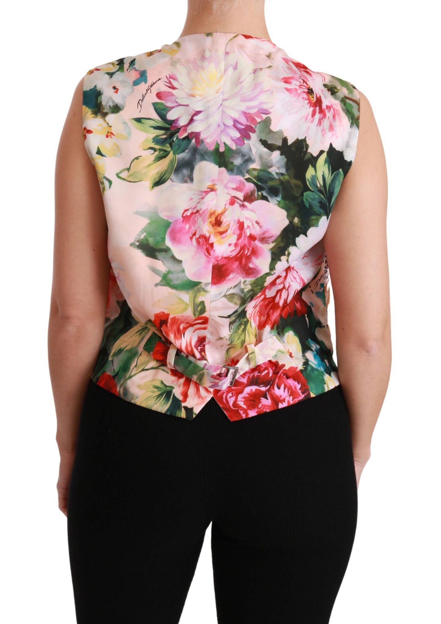 Chaleco sin mangas con estampado floral multicolor