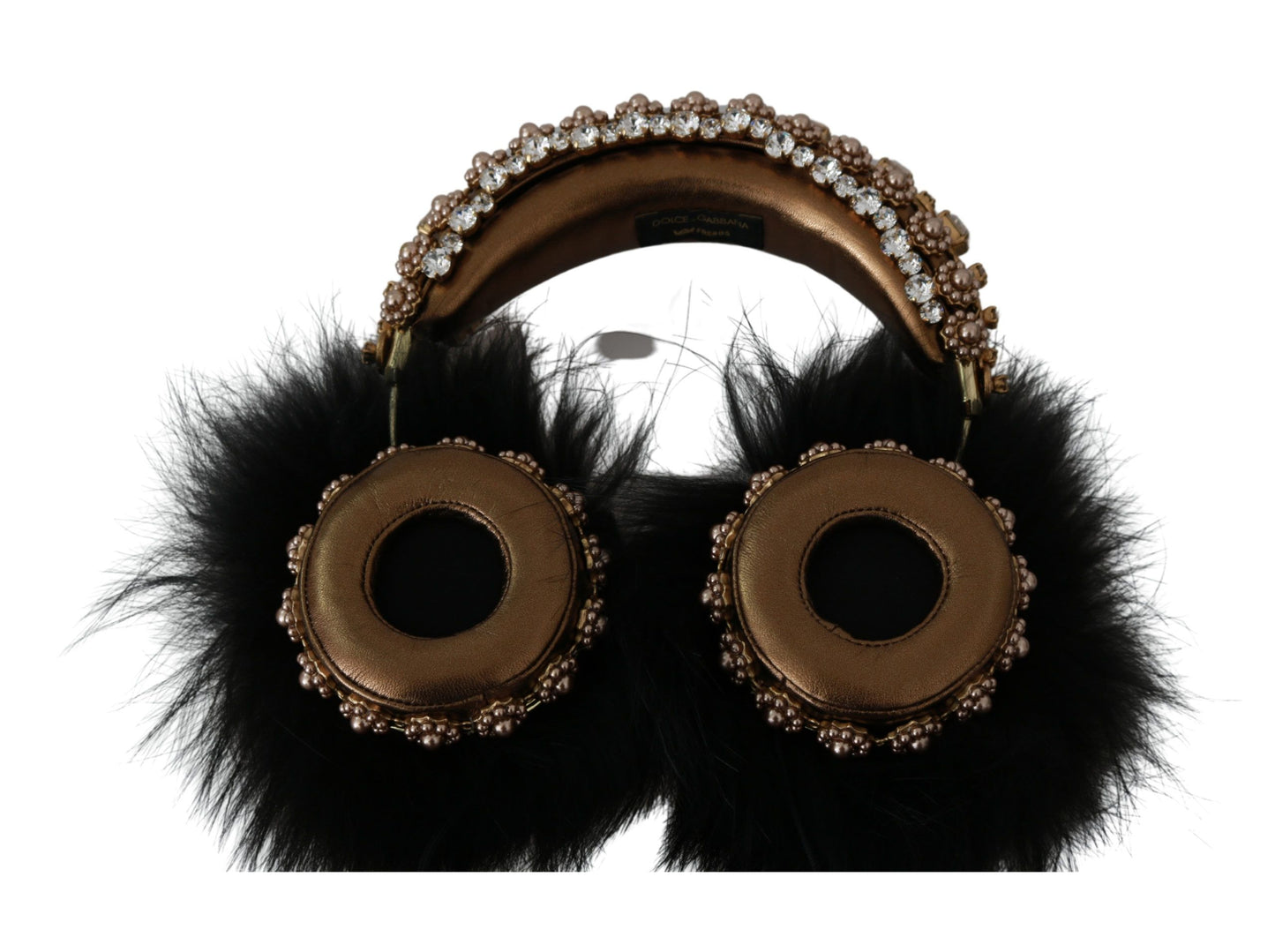 Auriculares de audio con diadema de piel de cristal, color dorado y negro