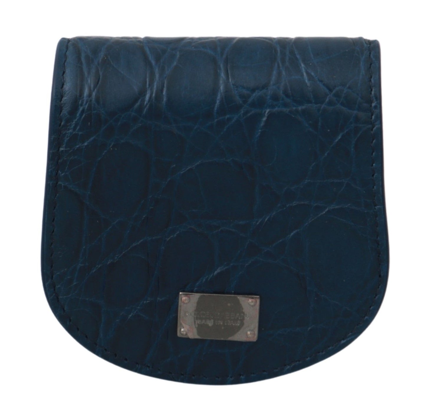 Estuche de cuero azul para condones de bolsillo