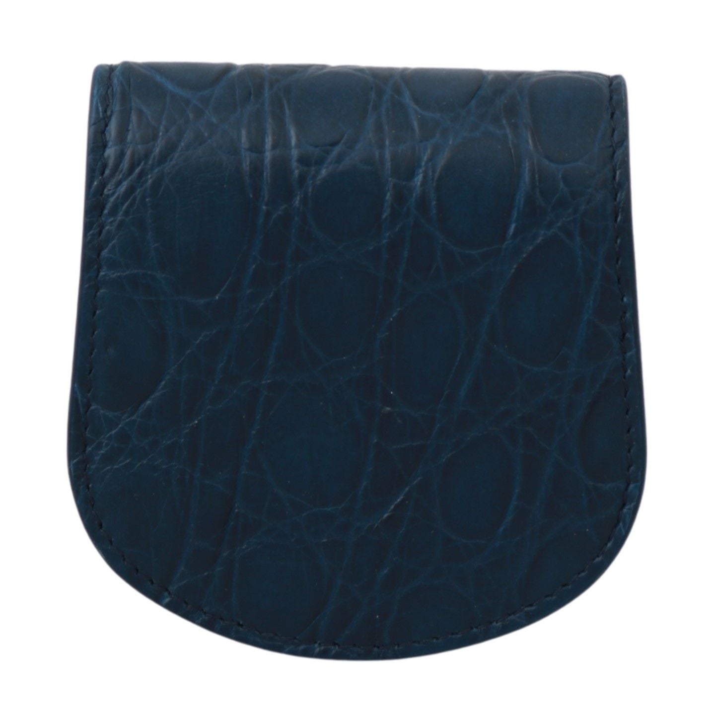 Estuche de cuero azul para condones de bolsillo