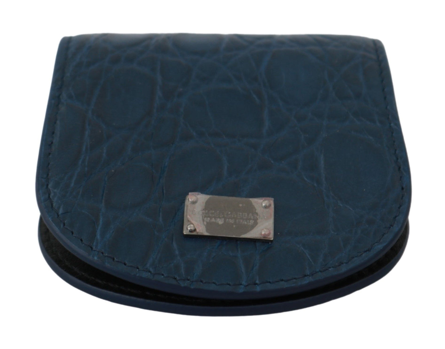 Estuche de cuero azul para condones de bolsillo