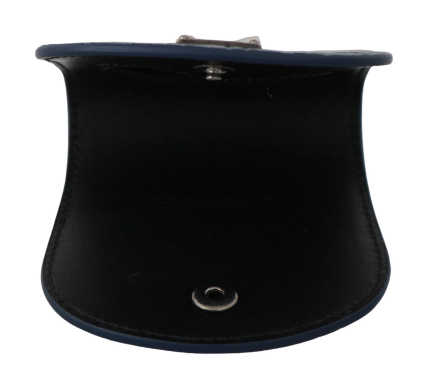 Estuche de cuero azul para condones de bolsillo