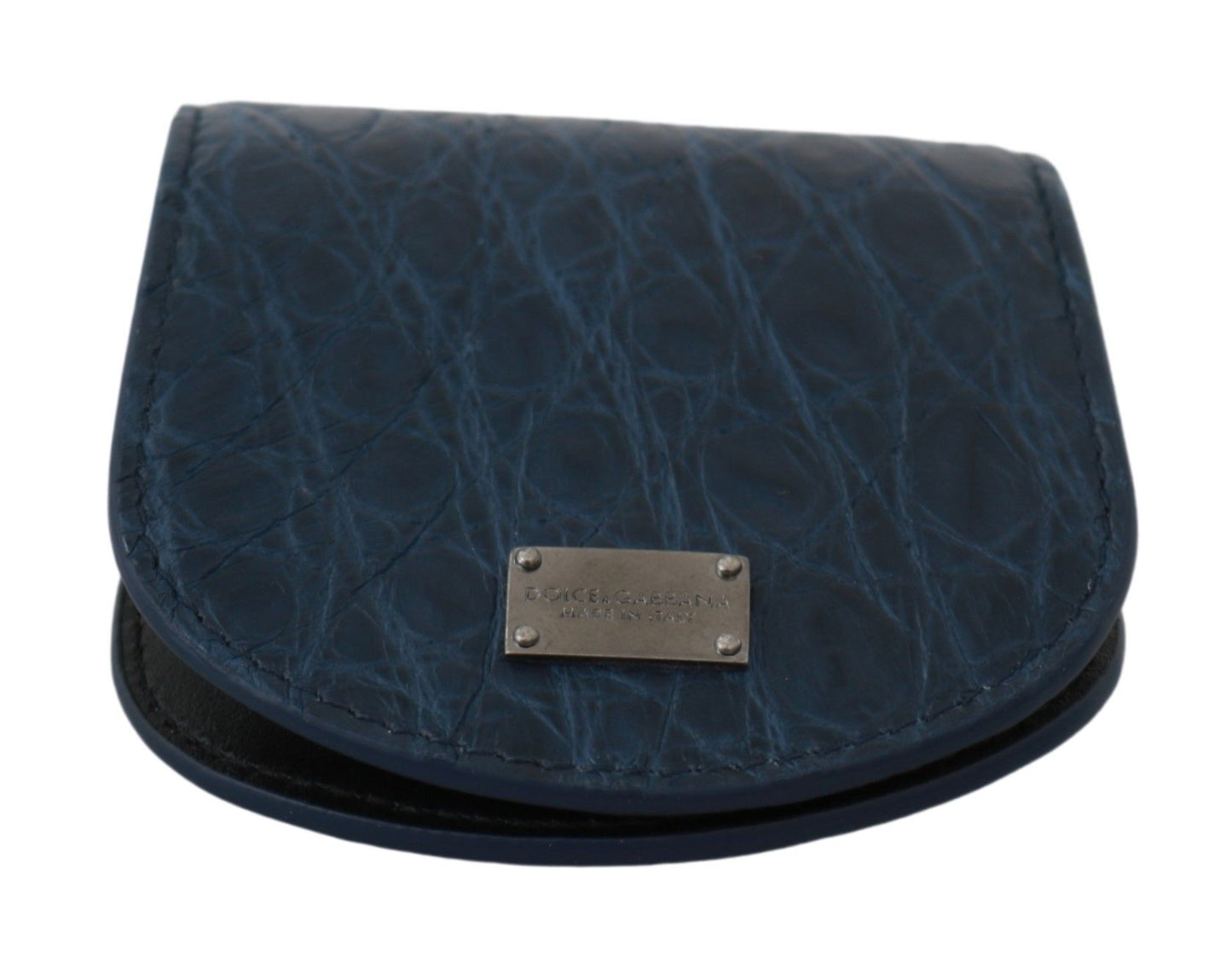 Cartera de bolsillo Blue Holder Estuche para preservativos de piel exótica azul