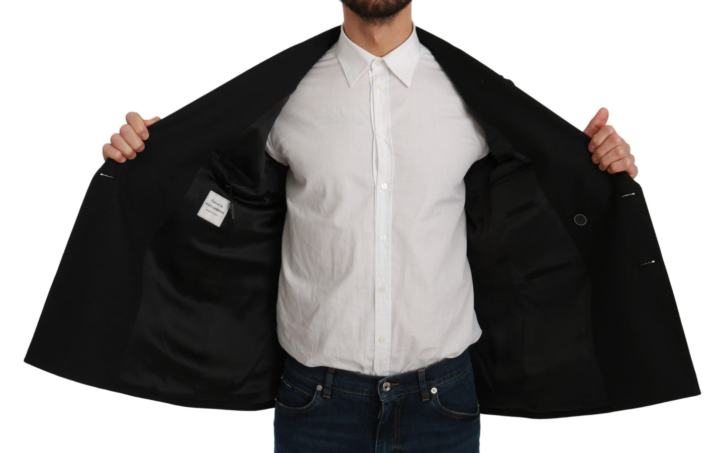 Veste noire slim fit, manteau, blazer en laine
