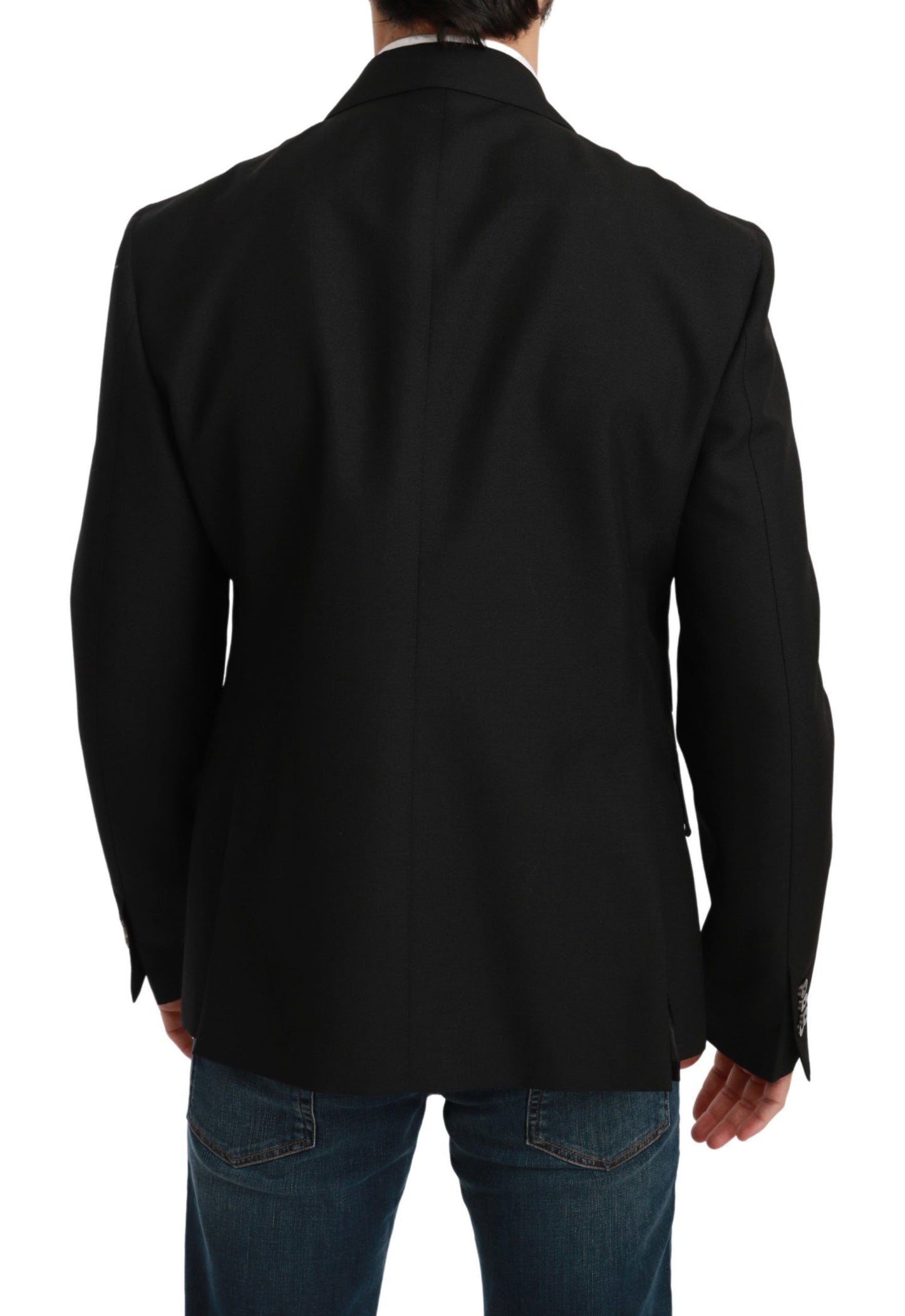 Veste noire slim fit, manteau, blazer en laine