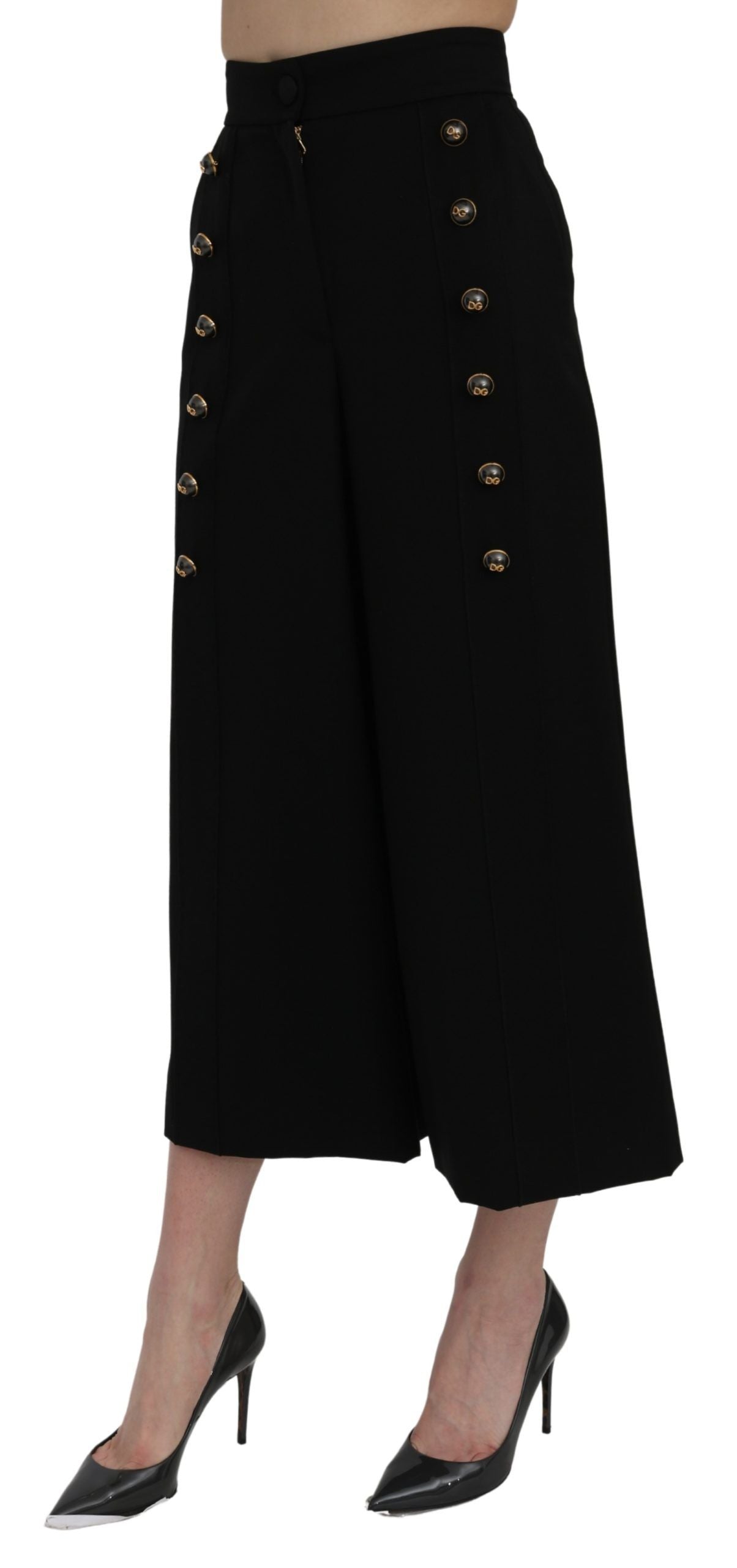 Pantalones negros de cintura alta y pierna ancha