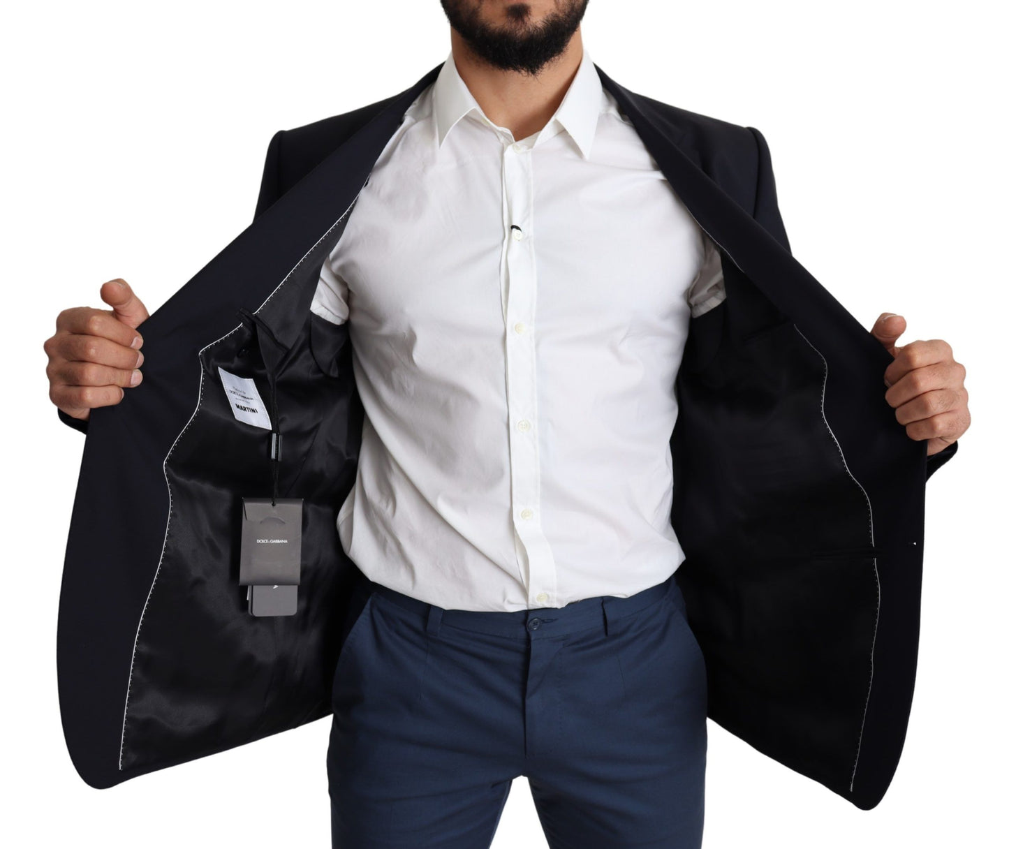Manteau en laine stretch noire pour homme, blazer MARTINI