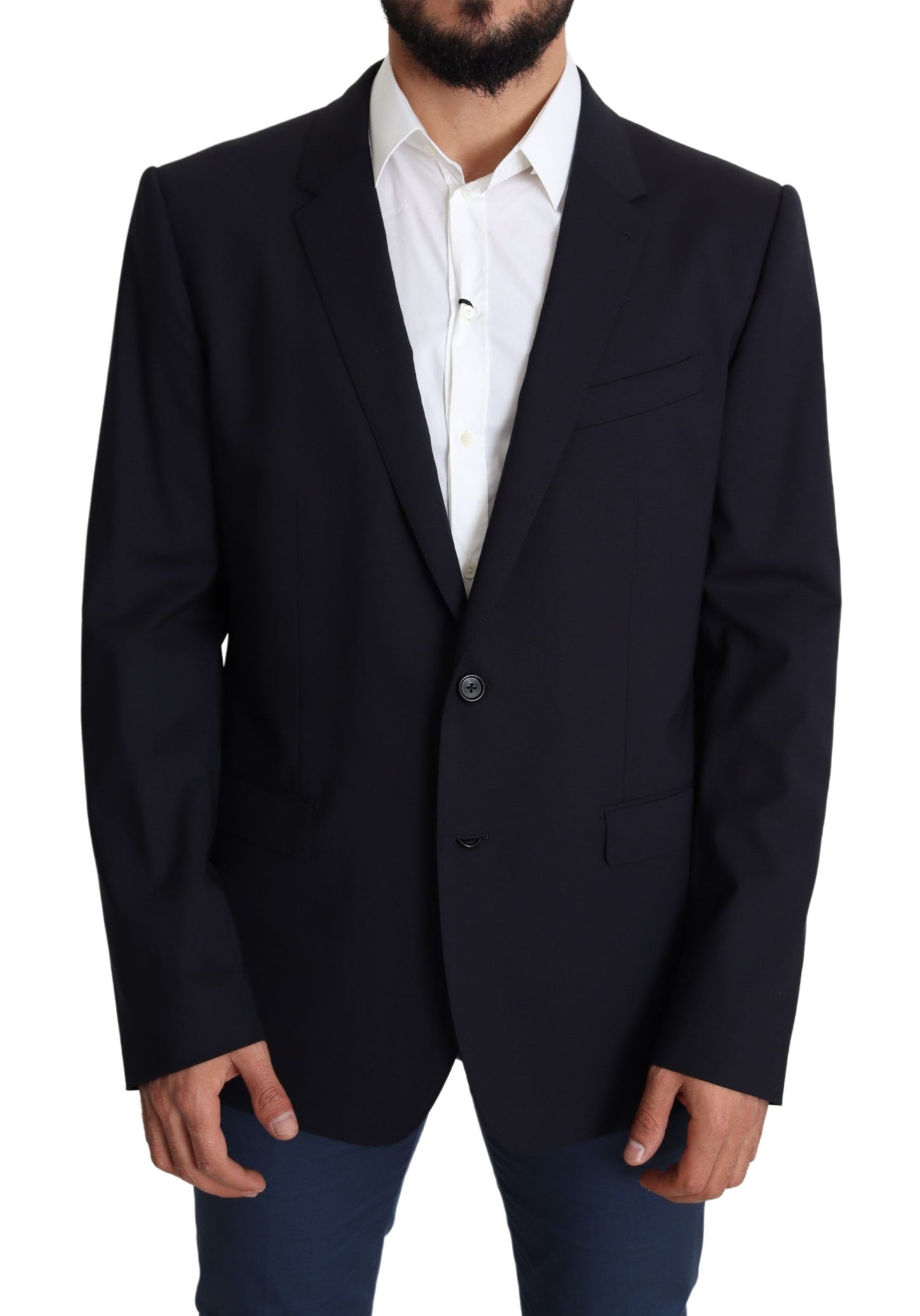 Manteau en laine stretch noire pour homme, blazer MARTINI