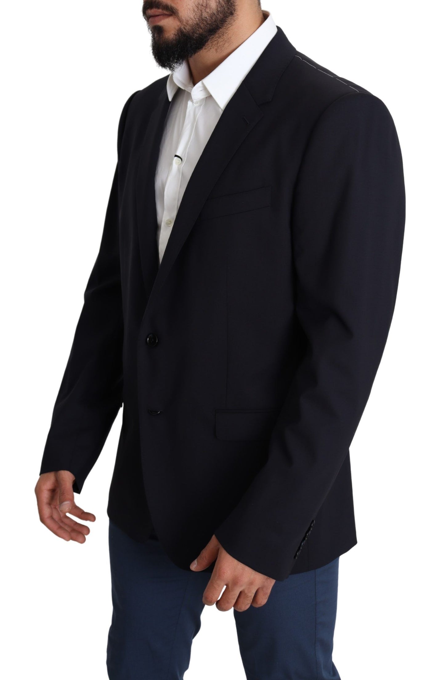 Manteau en laine stretch noire pour homme, blazer MARTINI