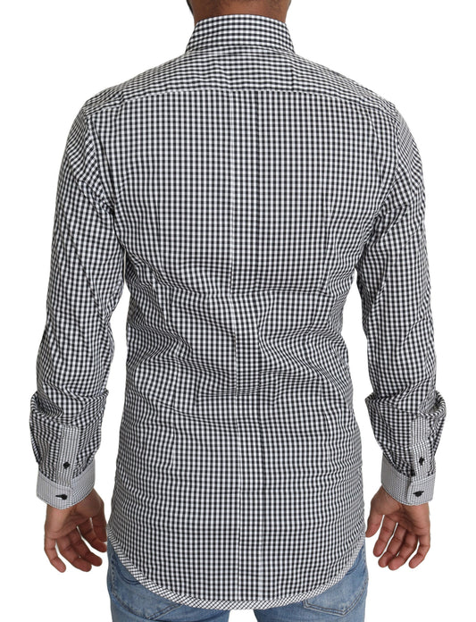 Camisa informal a cuadros blancos y negros