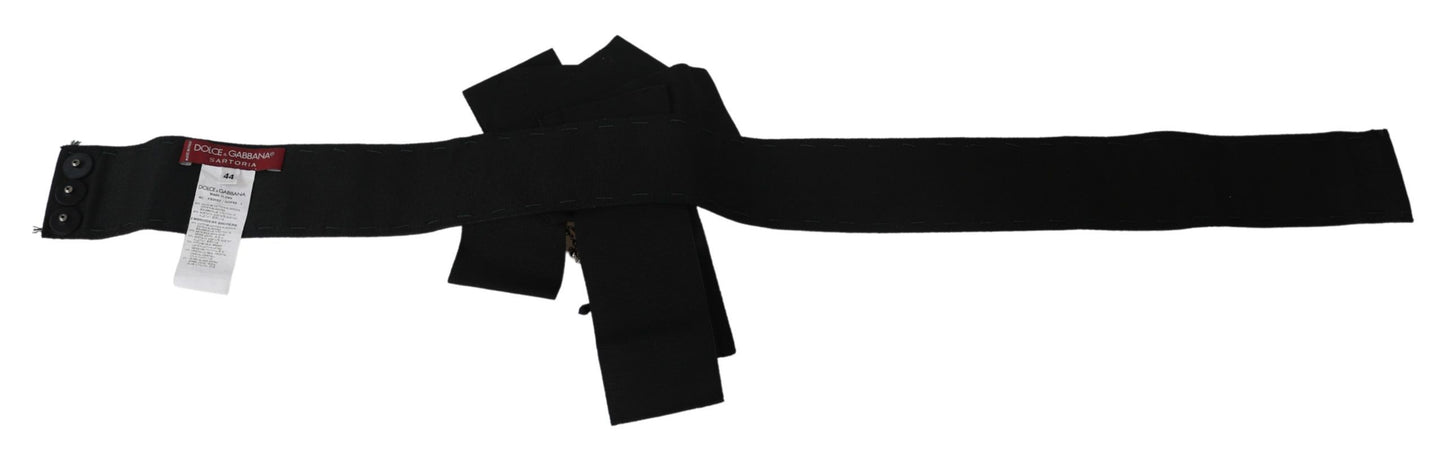 Ceinture large SATORIA avec broche en cristal noir