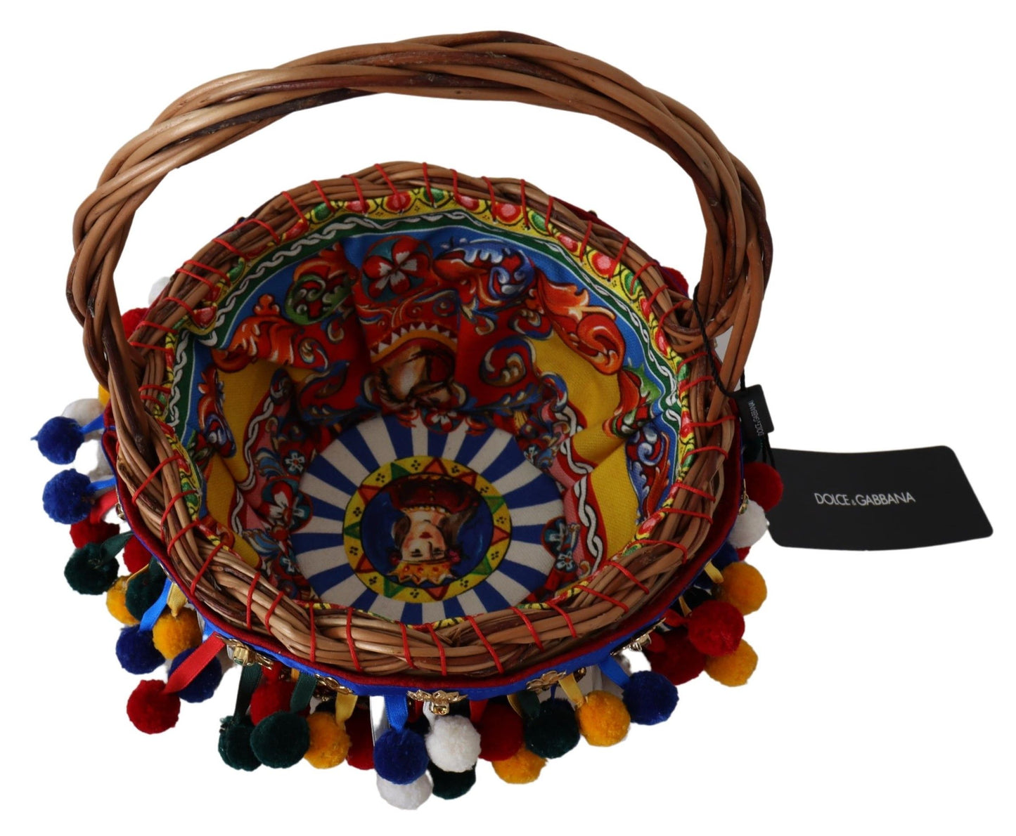 Bolsa de mano tipo cesta Agnese de algodón adornada en varios colores
