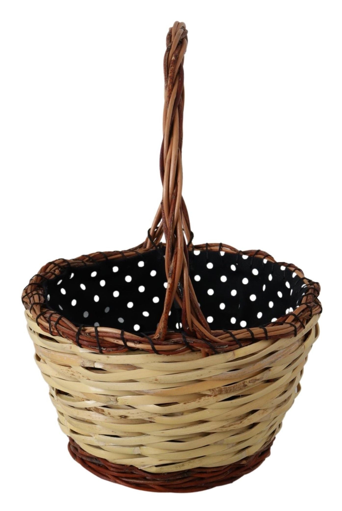 Bolsa de mano tipo cesta de mimbre y ratán de madera beige