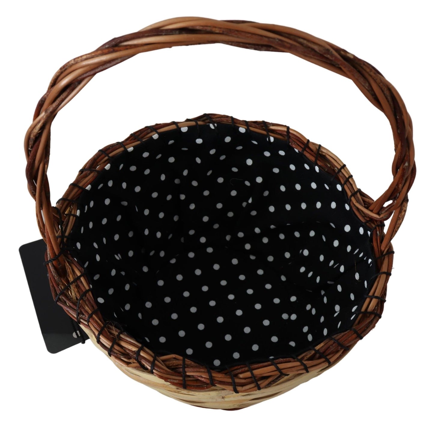 Bolsa de mano tipo cesta de mimbre y ratán de madera beige