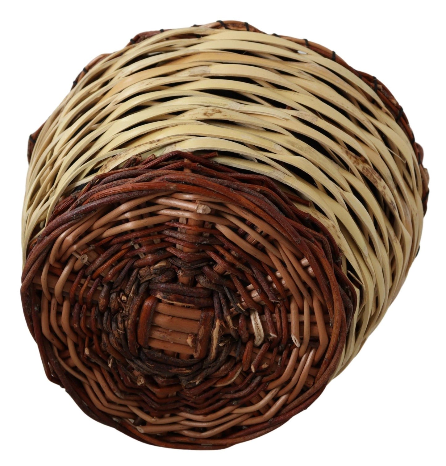 Bolsa de mano tipo cesta de mimbre y ratán de madera beige