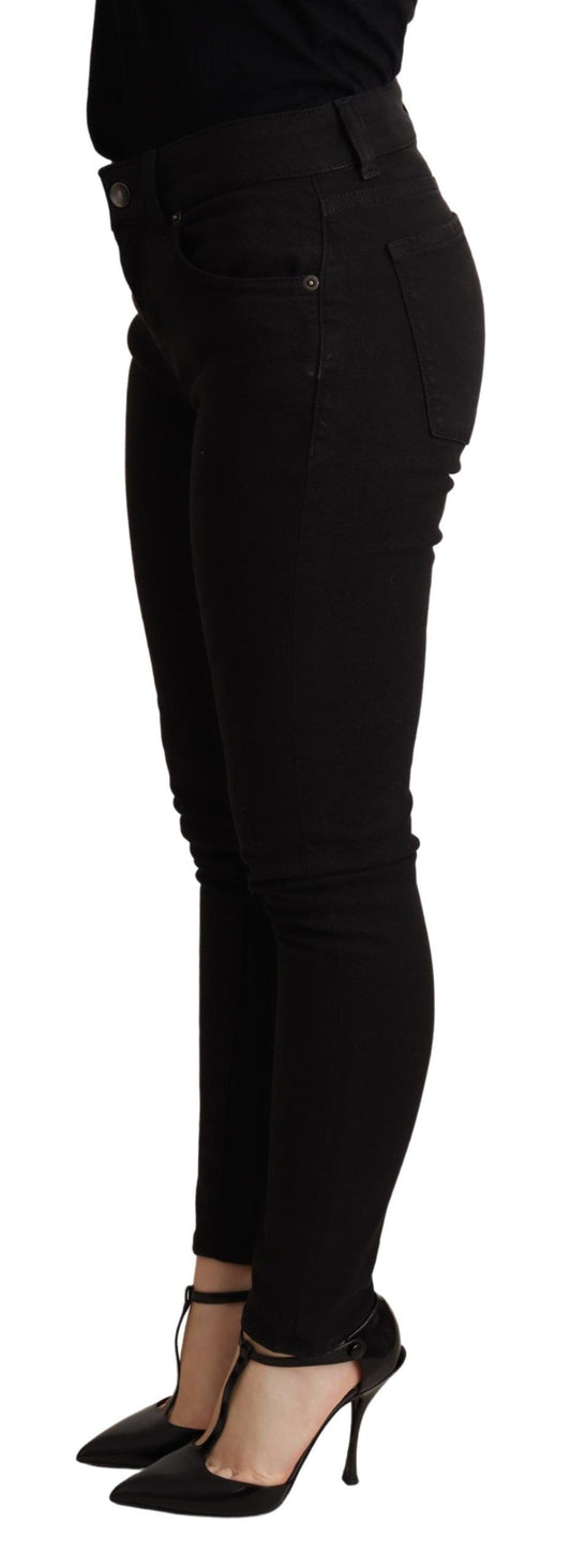 Pantalon skinny en coton stretch noir