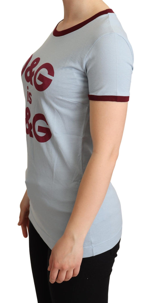 Camiseta azul de cuello redondo D&G