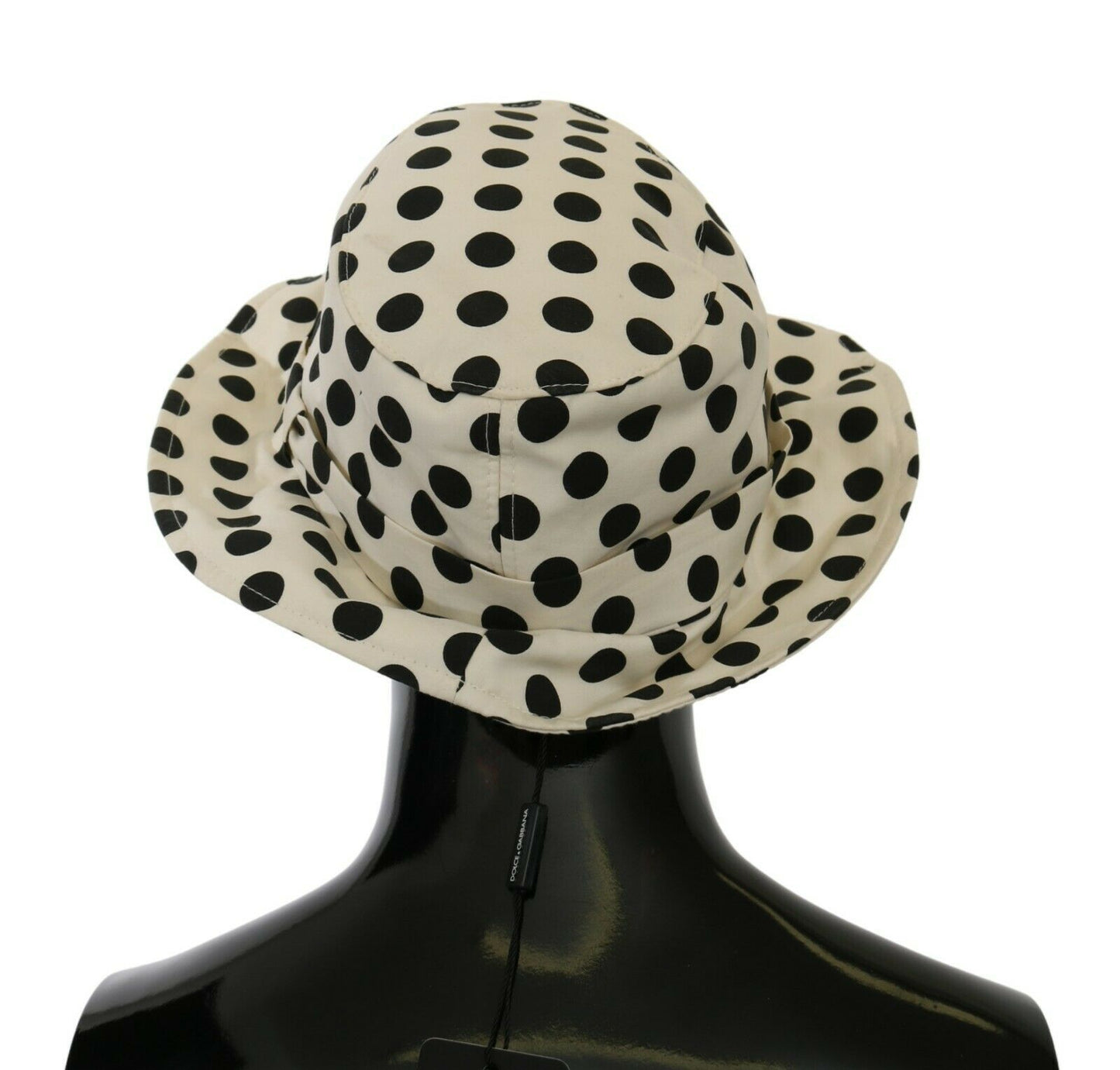 Sombrero trilby blanco 100 % algodón con diseño de lunares