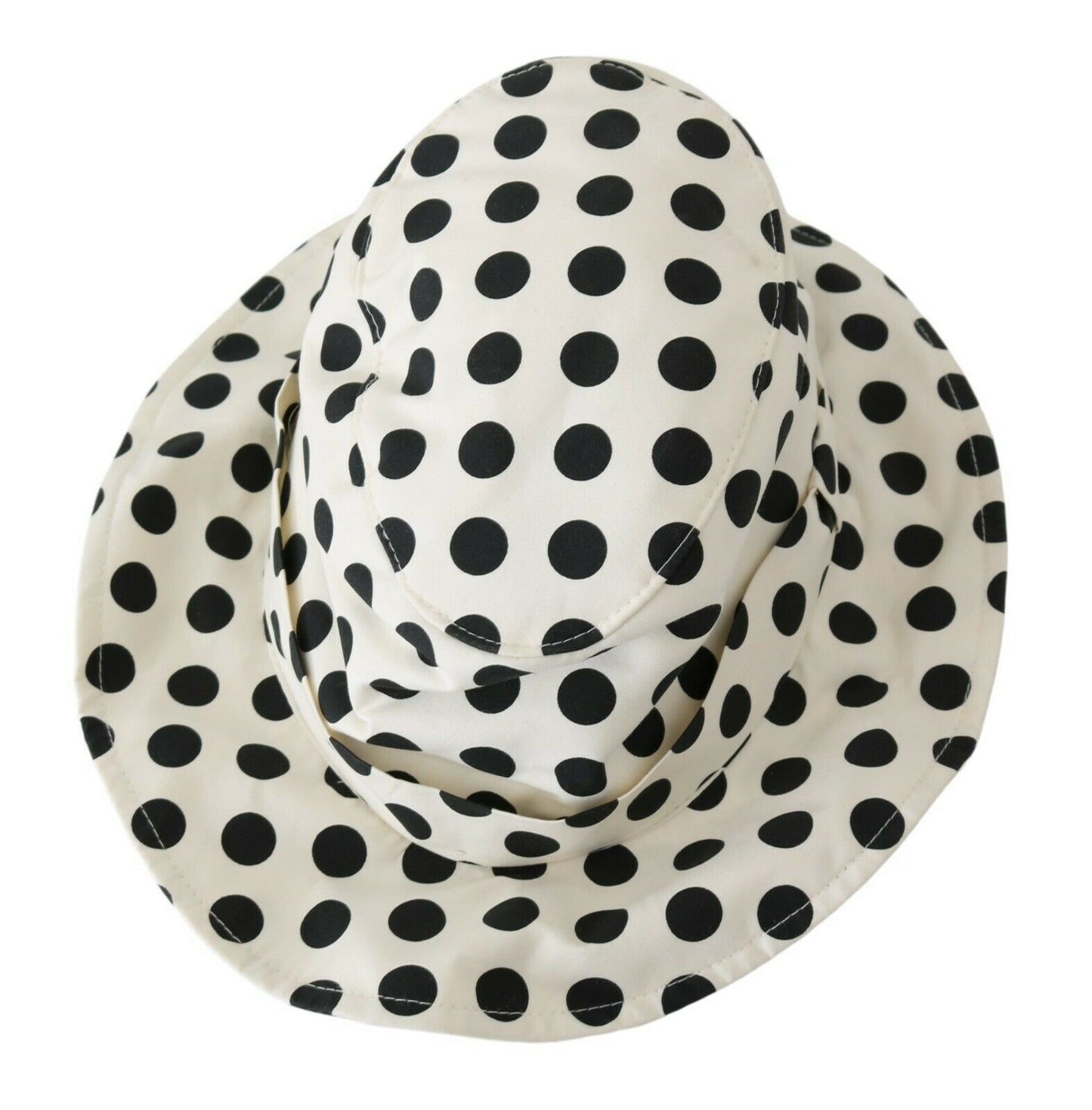 Sombrero trilby blanco 100 % algodón con diseño de lunares