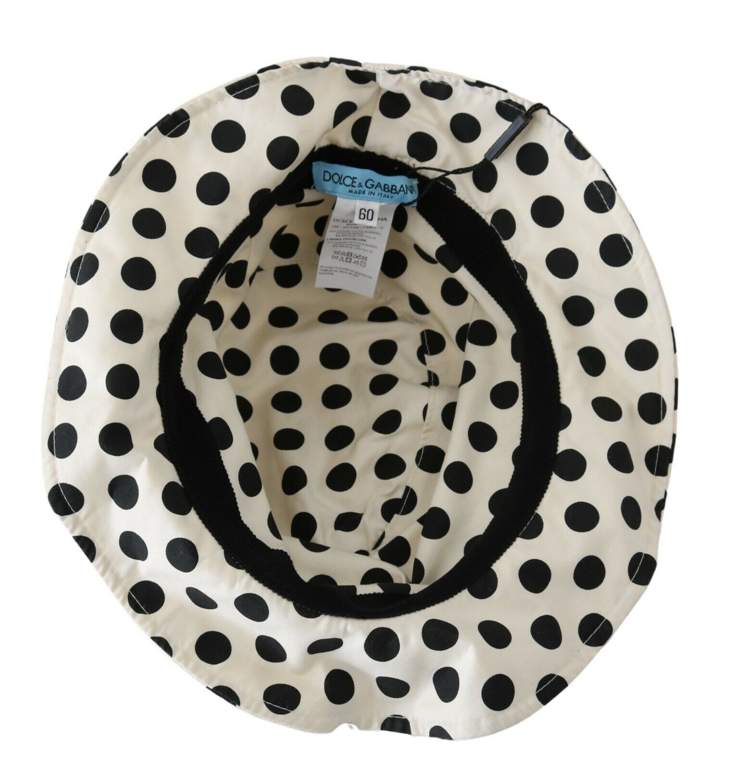 Sombrero trilby blanco 100 % algodón con diseño de lunares