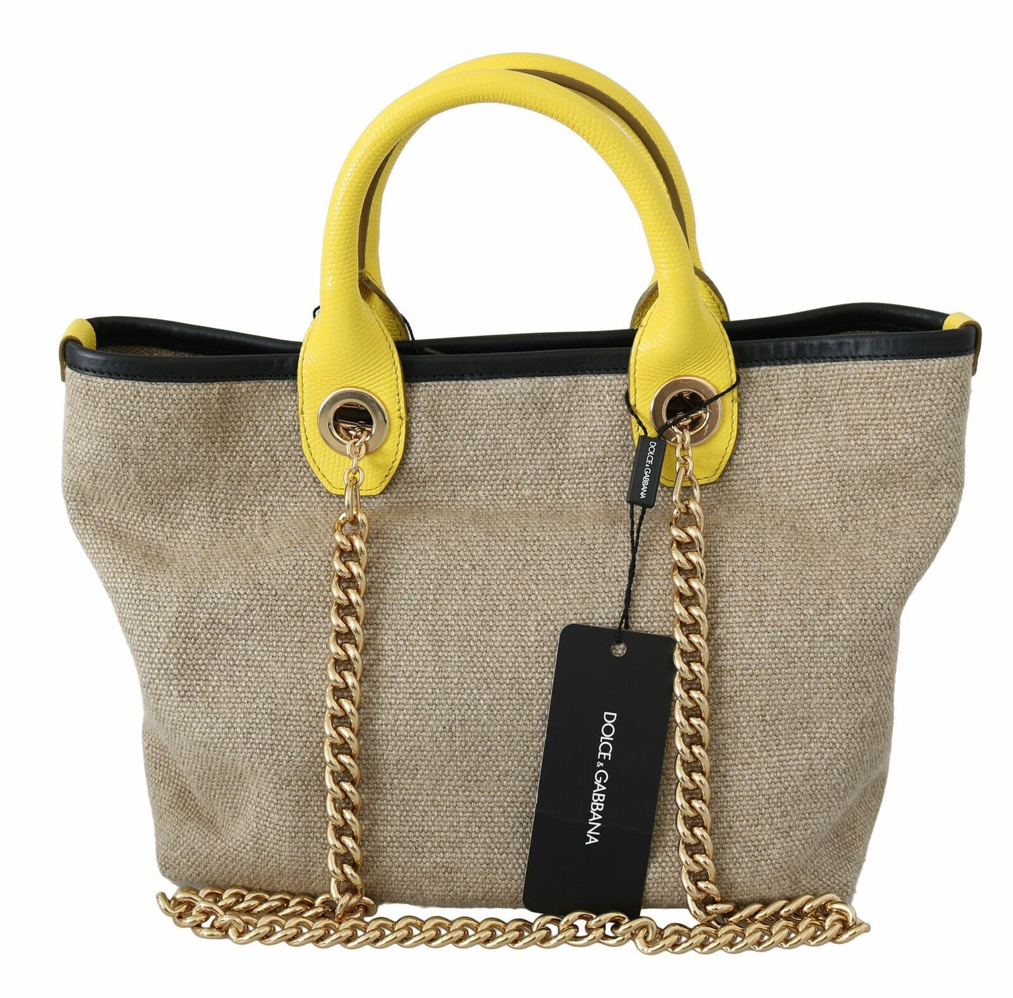 Bolso bandolera con correa de cadena dorada y beige