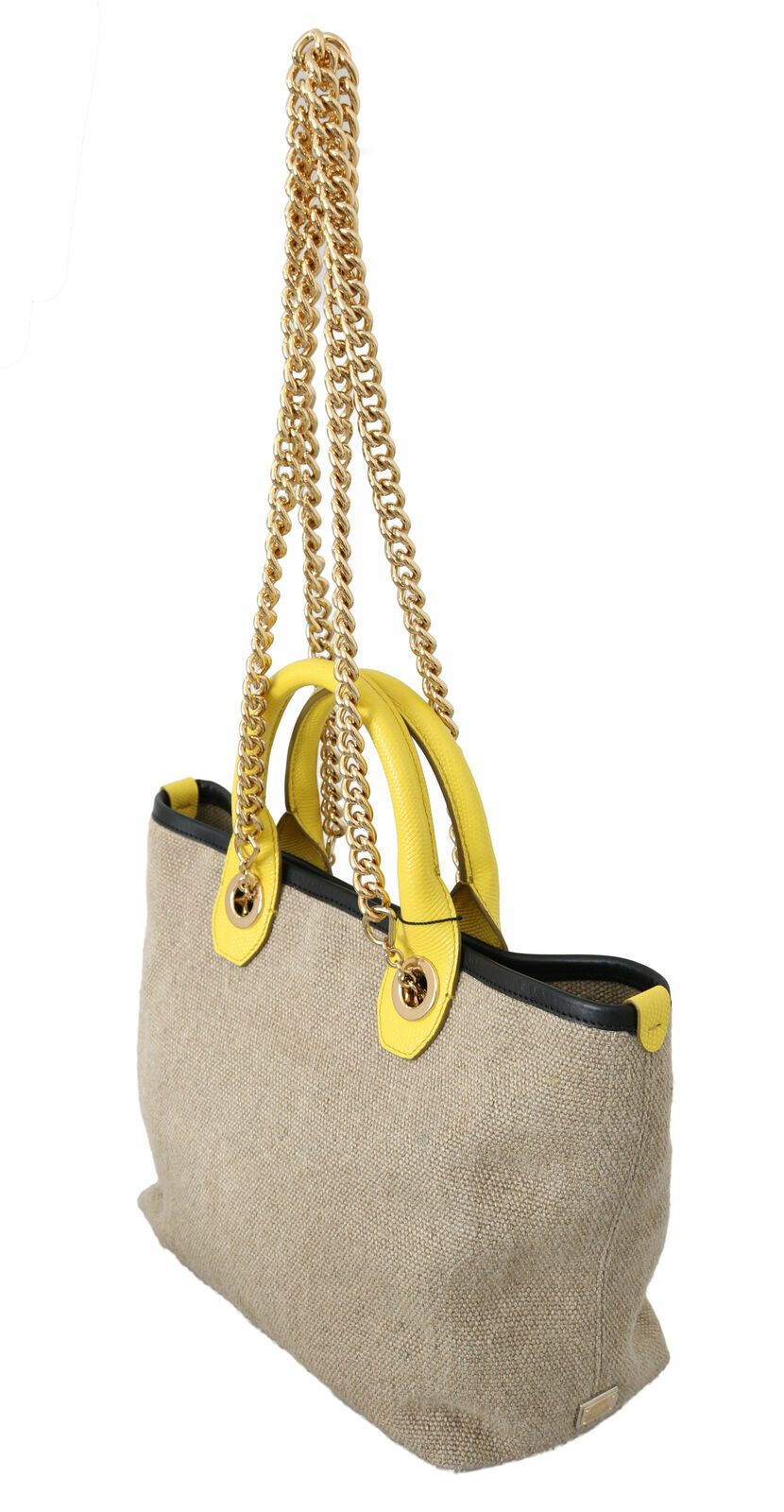 Bolso bandolera con correa de cadena dorada y beige