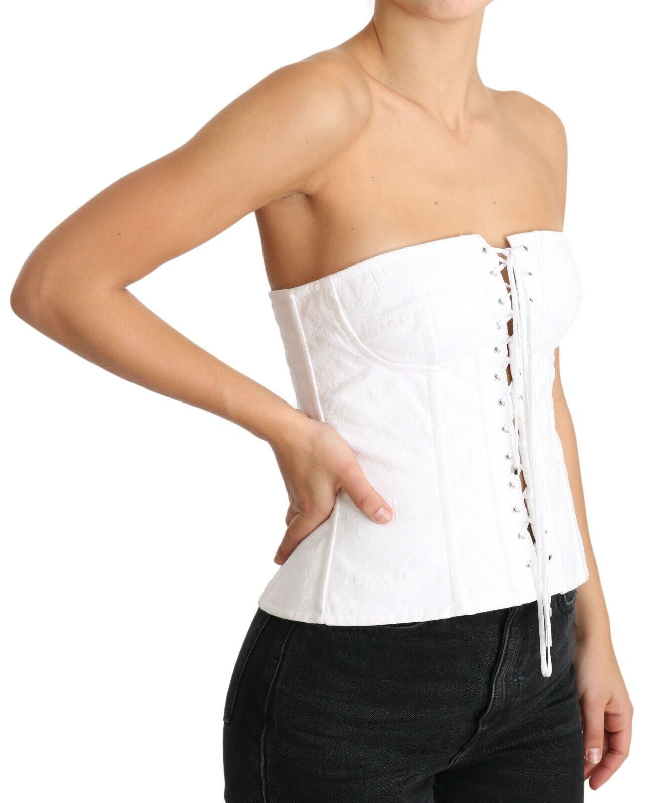 Corset bustier blanc PALERMO en coton