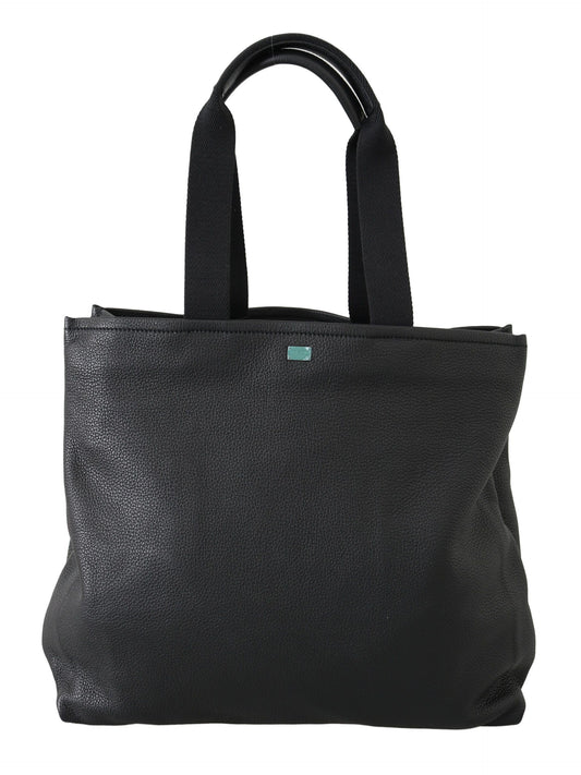Bolso de mano de cuero negro para gimnasio, compras y viajes #DGFAMILY