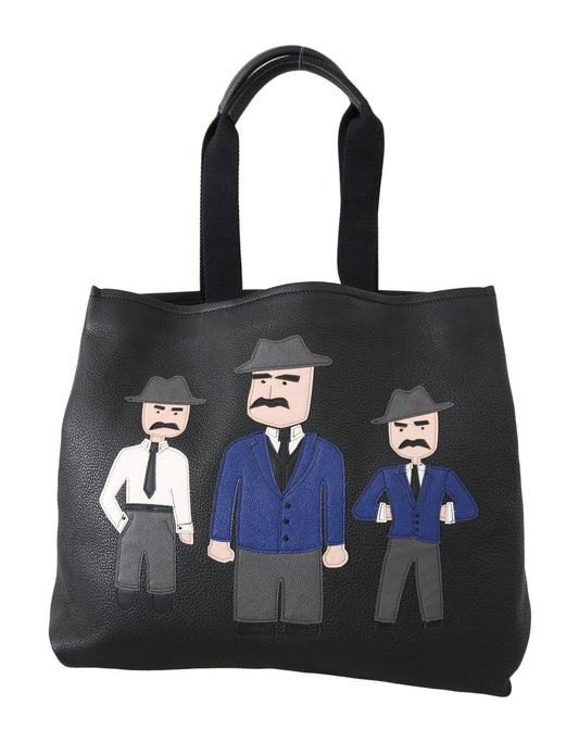 Bolso de mano de cuero negro para gimnasio, compras y viajes #DGFAMILY