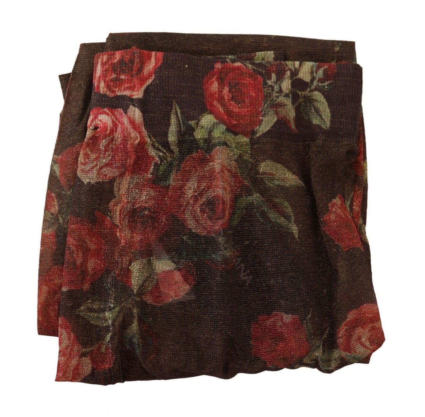 Medias de nailon con estampado floral negro