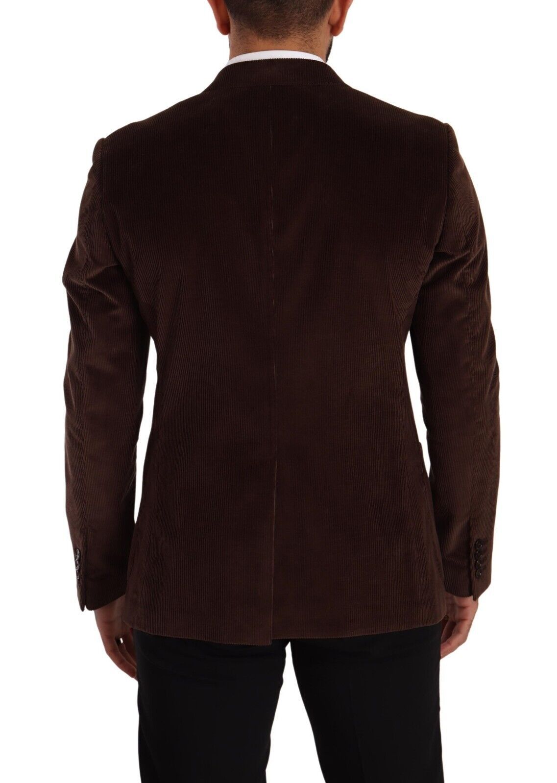 Abrigo ajustado de pana marrón Blazer con logotipo de DG