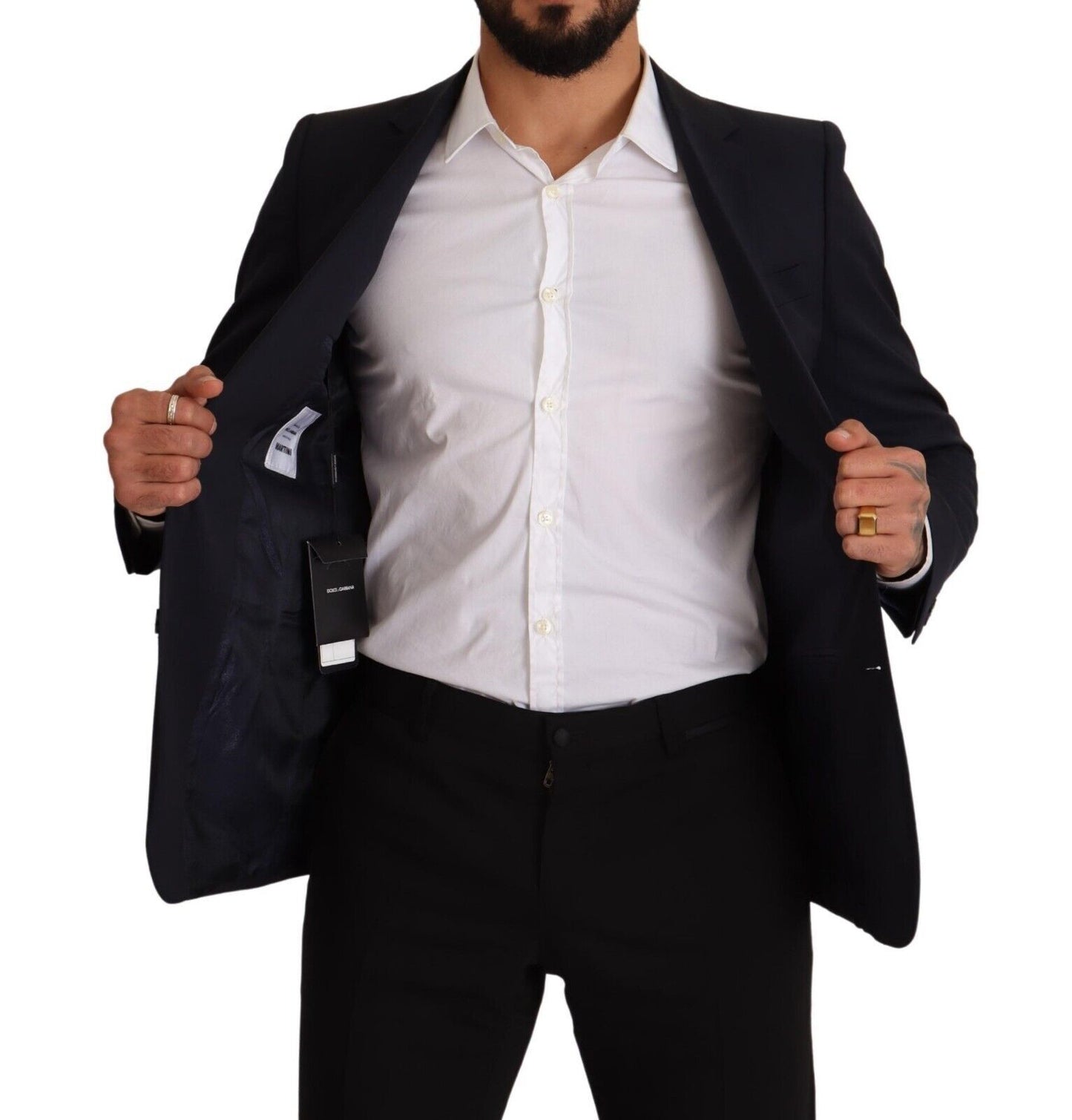 Manteau bleu foncé à boutonnage simple Blazer MARTINI
