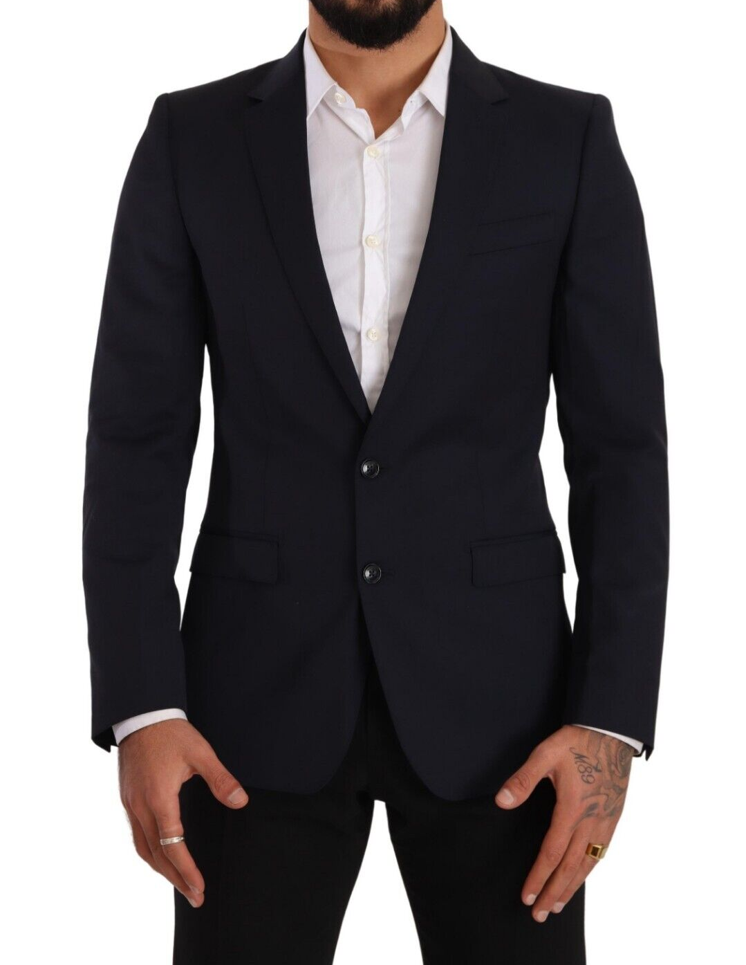 Manteau bleu foncé à boutonnage simple Blazer MARTINI