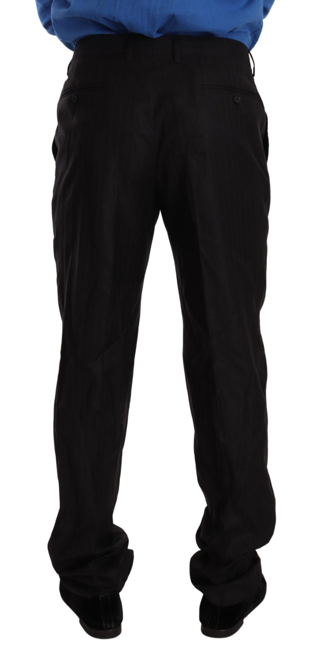 Gray Wool Silk Dress Trouser Dress Pants