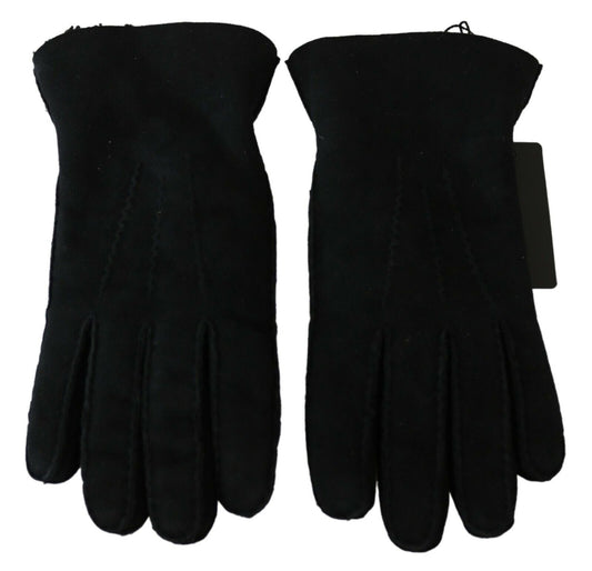 Guantes de motociclista de cuero negro